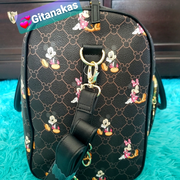 Disney Mickey Minnie Mouse Monogram Weekender Bag - Picture 5 of 7